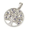 Sterling Silver Circular Tree of Life Pendant with Zircon Stones (Choi