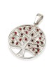 Pendentif Arbre de Vie Circulaire en Argent Sterling avec Pierres de Zircon (Choi