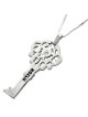 Collier clé en argent avec nom et pierre de naissance Swarovski