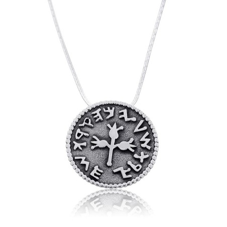 Three Pomegranates Shekel Coin Necklace