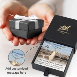 Jerusalem Gift Box With 14K Yellow Gold Land of Israel Necklace - Add