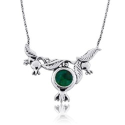 Silver and Eilat Stone Pomegranates Necklace