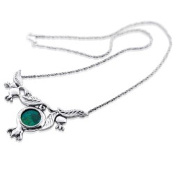 Silver and Eilat Stone Pomegranates Necklace