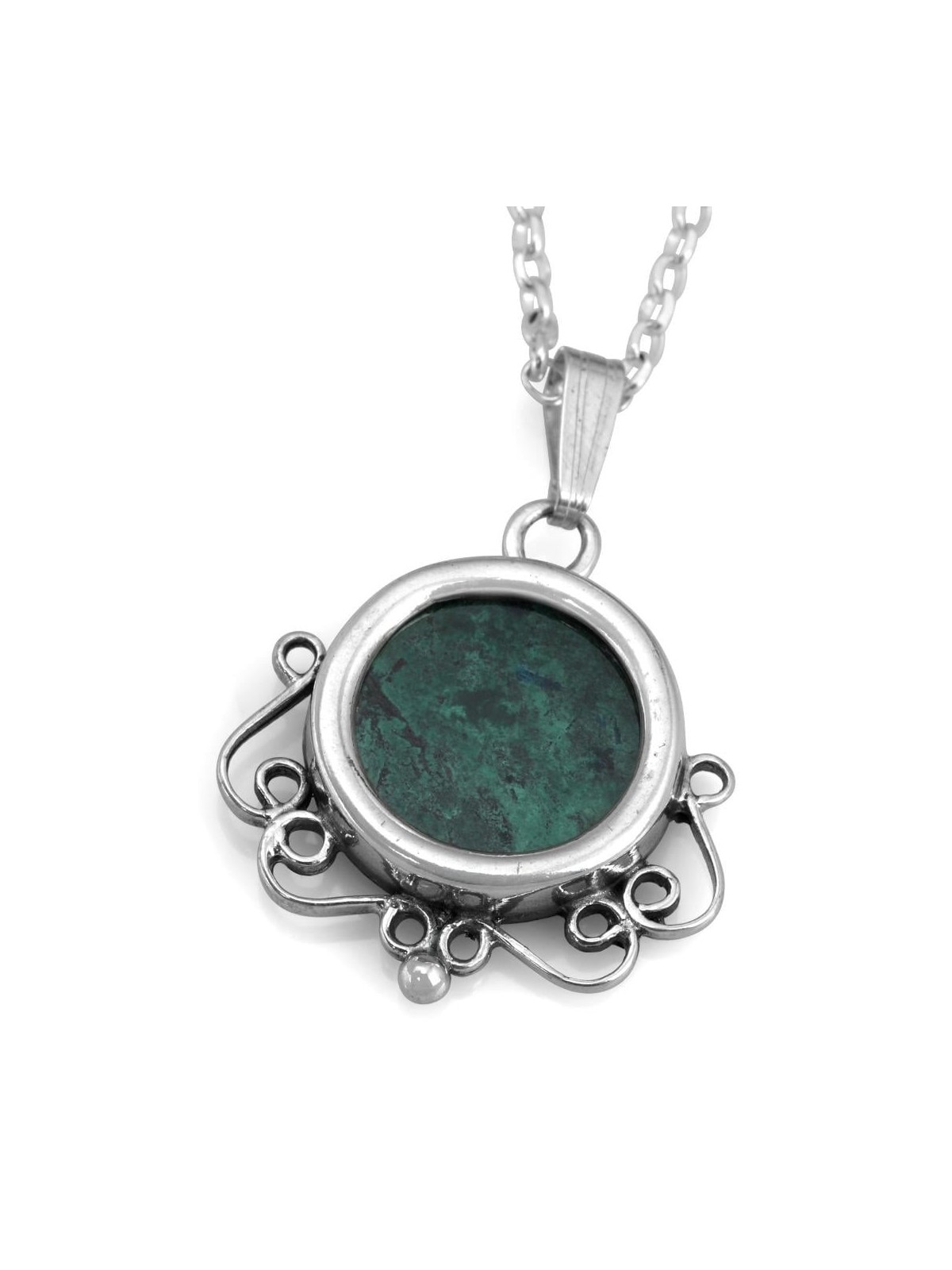 Rafael Jewelry Pendentif vintage en argent sterling avec pierre d'Eilat
