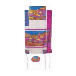 Yair Emanuel Hand Painted Pure Silk Talli... | Jewish Gift from Israel