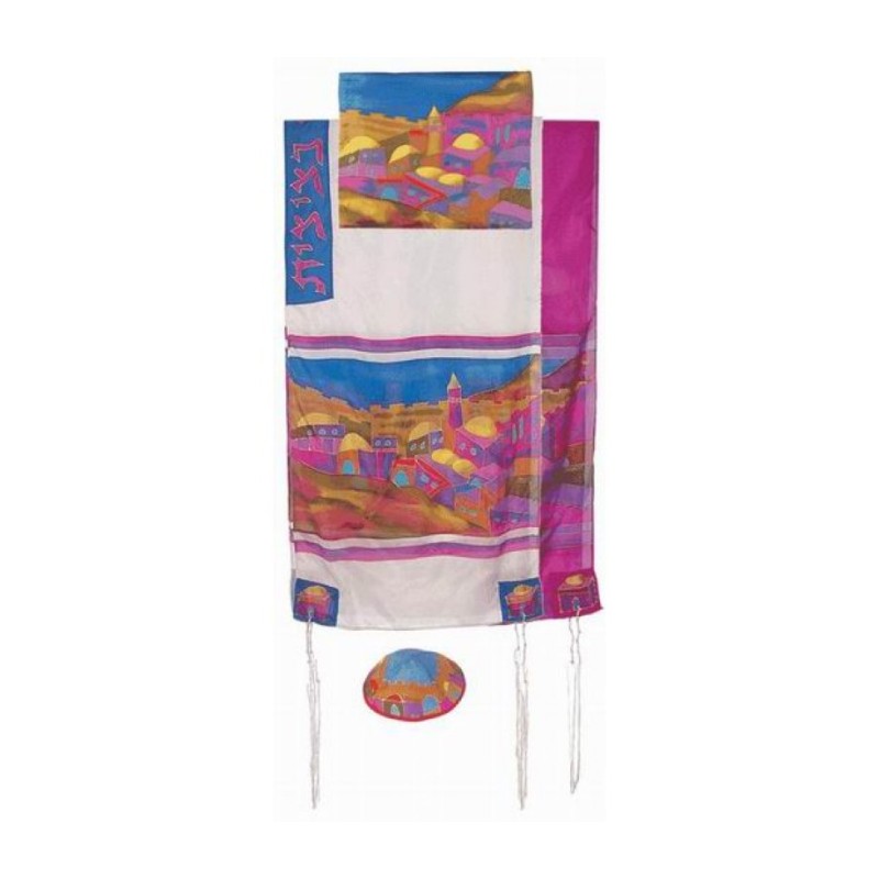 Yair Emanuel Hand Painted Pure Silk Talli... | Jewish Gift from Israel