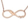 Gold Plated Double Thickness Hebrew / English Infinity Name Necklace -