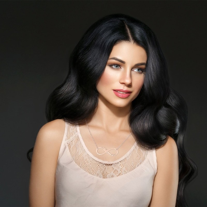 Gold Plated Double Thickness Hebrew / English Infinity Name Necklace -