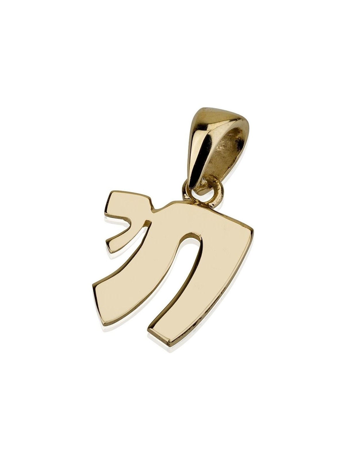14K Gold Flowing Chai Pendant