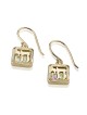 Boucles d'oreilles Chai en or 14 carats et verre romain