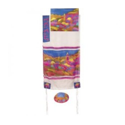 Yair Emanuel Hand Painted Pure Silk Talli... | Jewish Gift from Israel