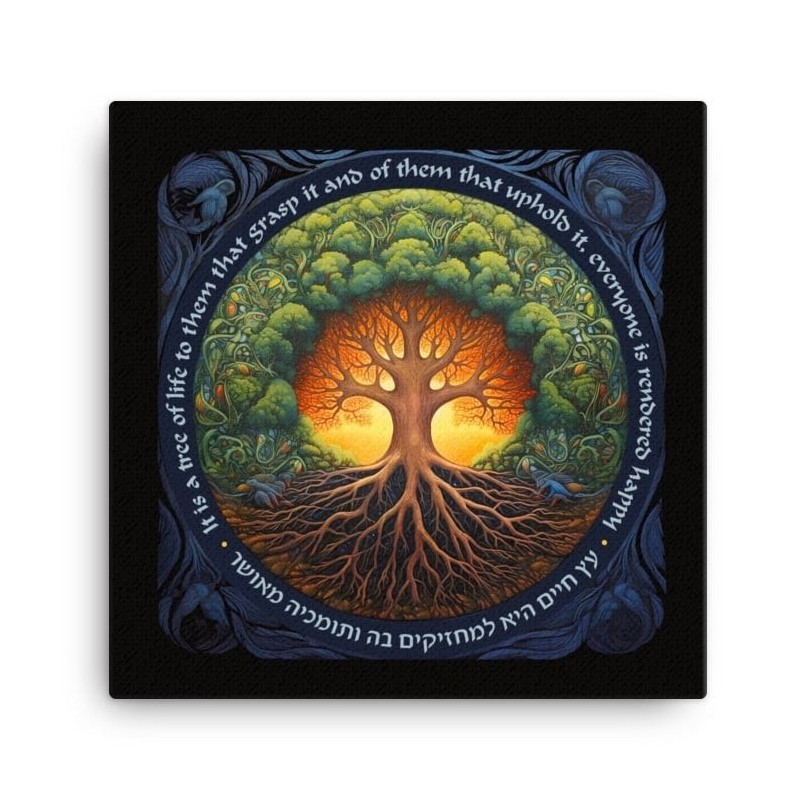 Arbre de vie coloré, impression sur toile
