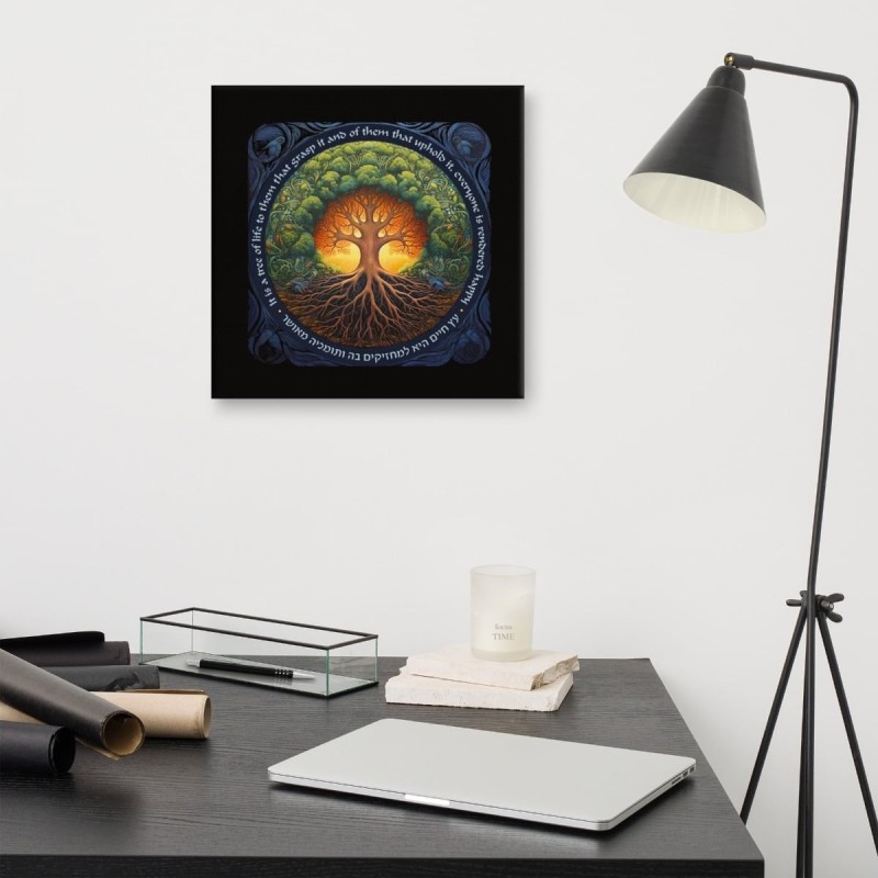 Arbre de vie coloré, impression sur toile