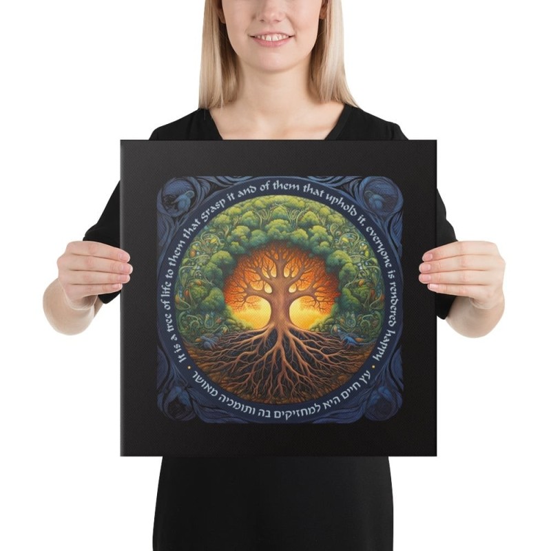 Colorful Tree of Life Print on Canvas