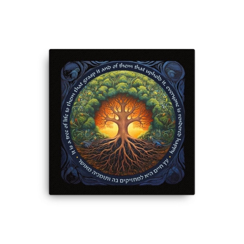 Colorful Tree of Life Print on Canvas