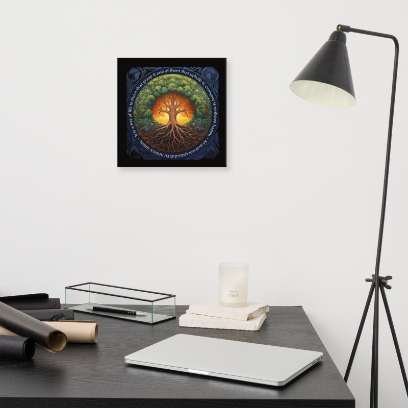 Arbre de vie coloré, impression sur toile