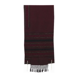 Rikmat Elimelech Handloom Woven Maroon Si... | Rikmat Elimelech Tallit