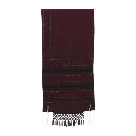 Rikmat Elimelech Handloom Woven Maroon Si... | Rikmat Elimelech Tallit