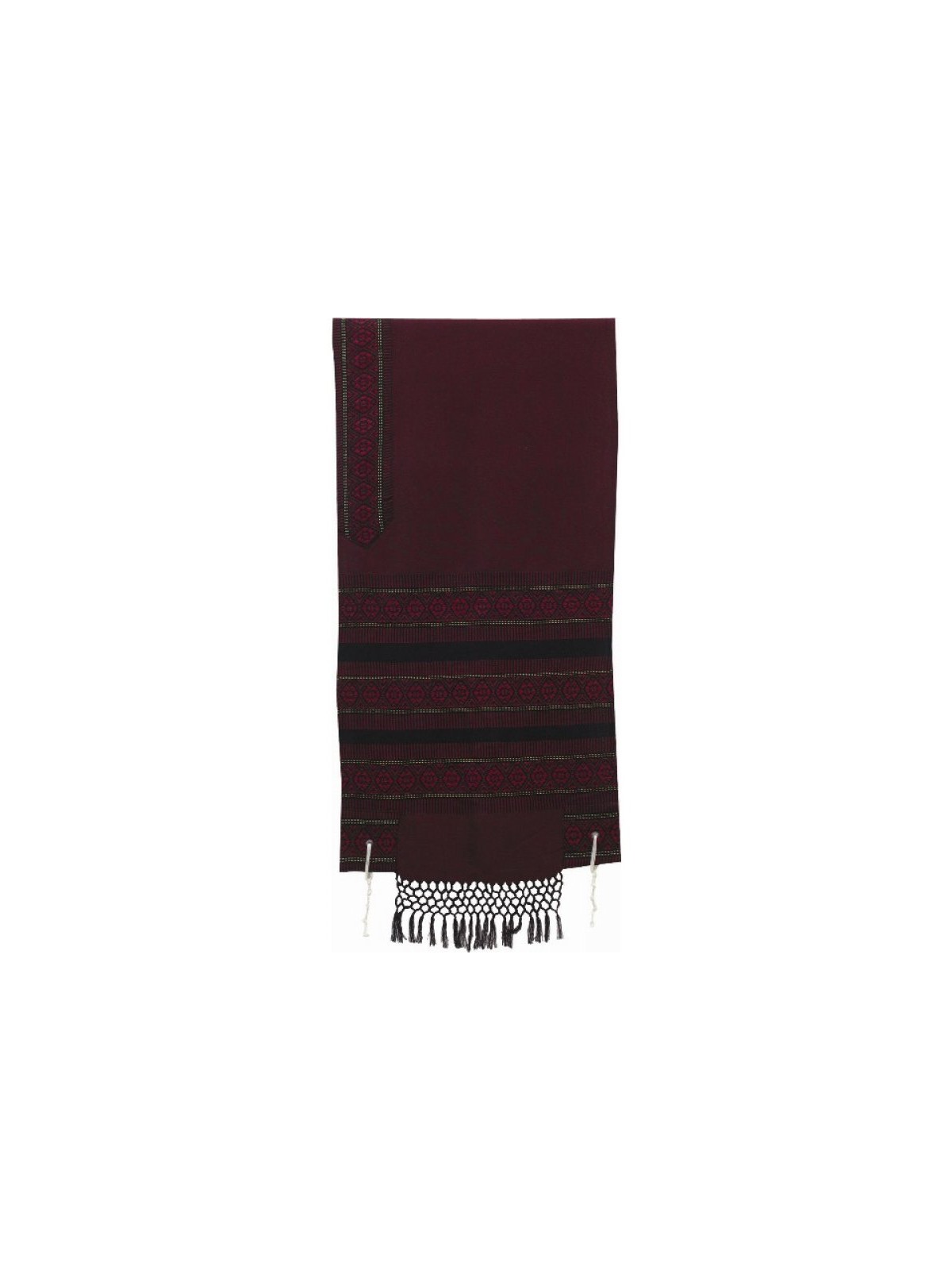 Rikmat Elimelech Handloom Woven Maroon Si... | Rikmat Elimelech Tallit