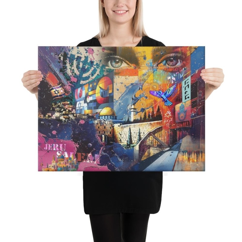 Jerusalem Pop Art Print on Canvas