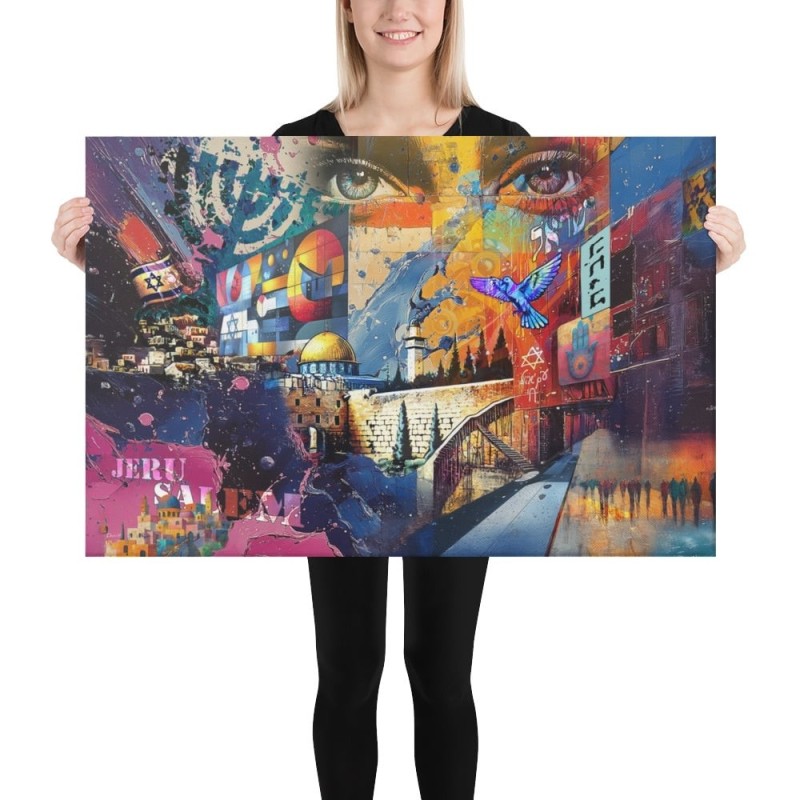 Jerusalem Pop Art Print on Canvas