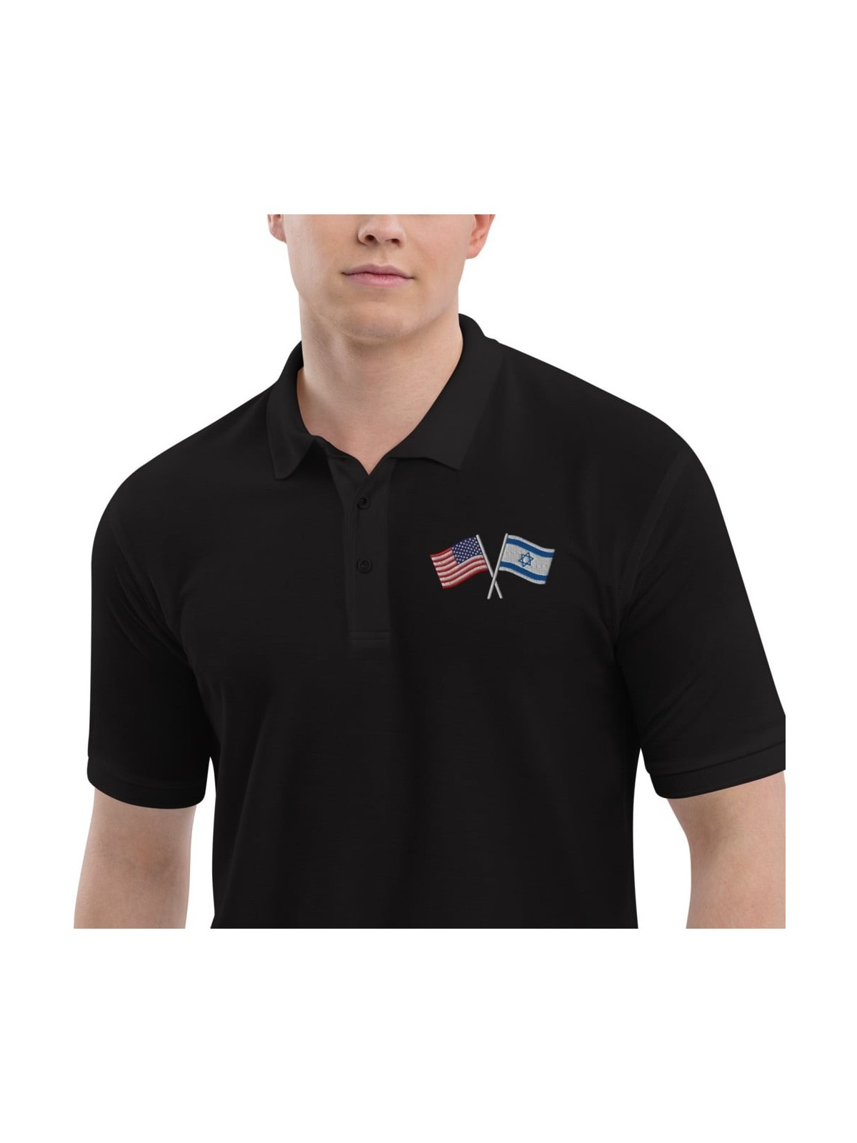 Polo pour hommes, drapeaux USA-ISRAEL
