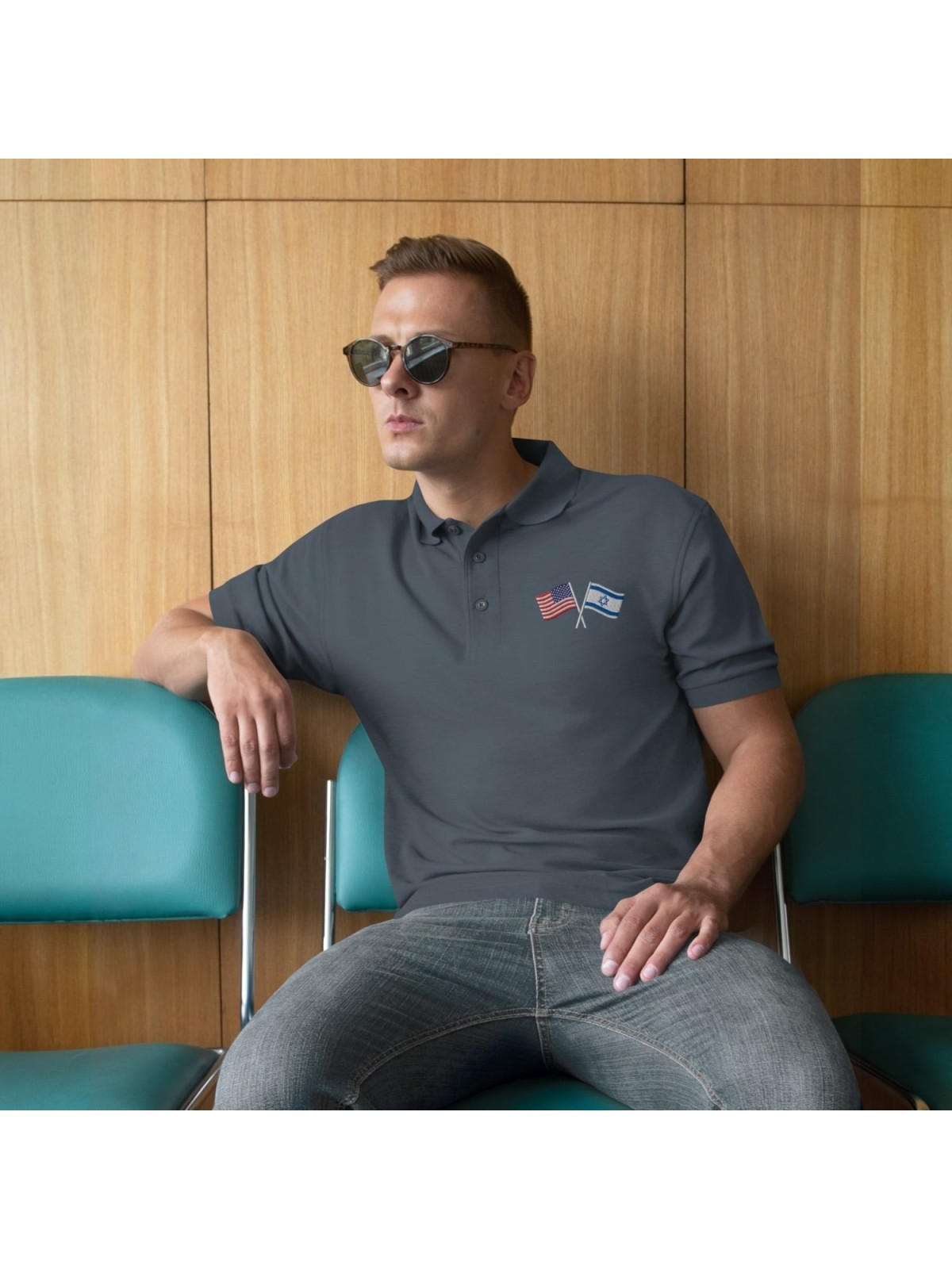 USA-ISRAEL Flags Men's Polo Shirt