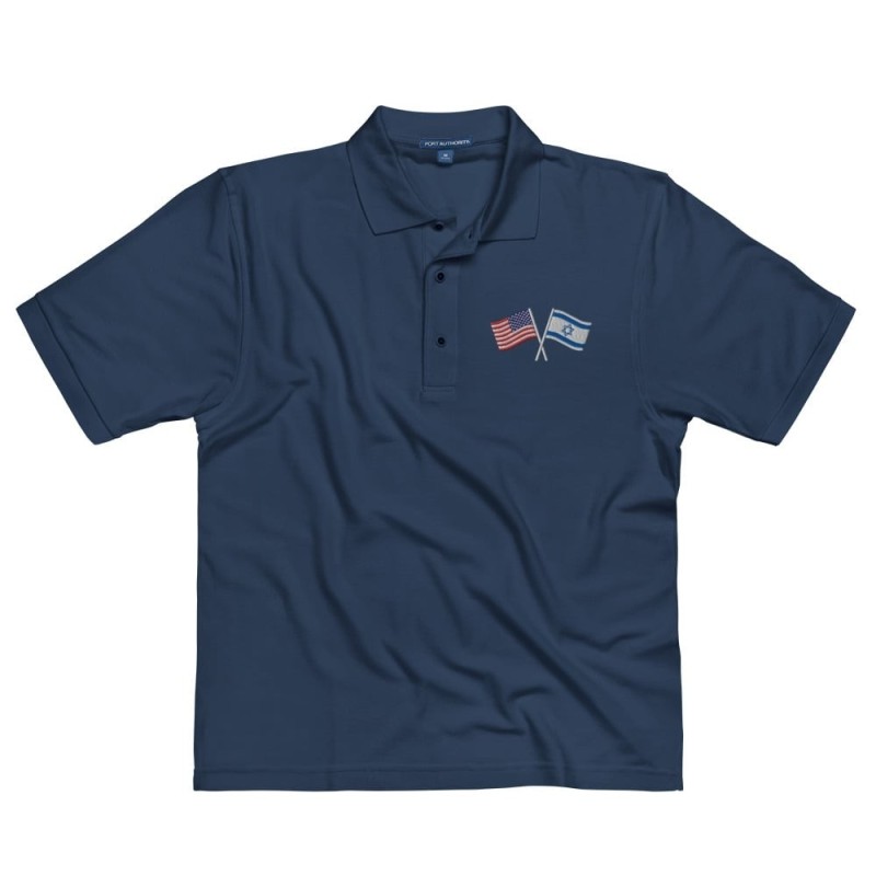 Polo pour hommes, drapeaux USA-ISRAEL