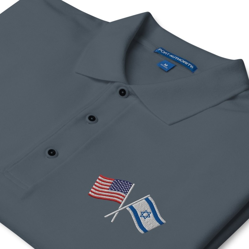 Polo pour hommes, drapeaux USA-ISRAEL