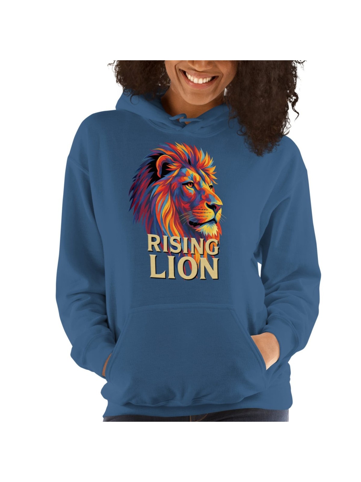 Sweat à capuche unisexe Rising Lion Pop Art