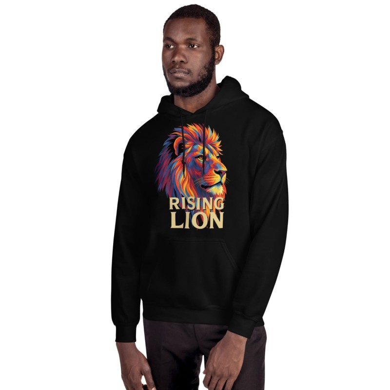 Sweat à capuche unisexe Rising Lion Pop Art