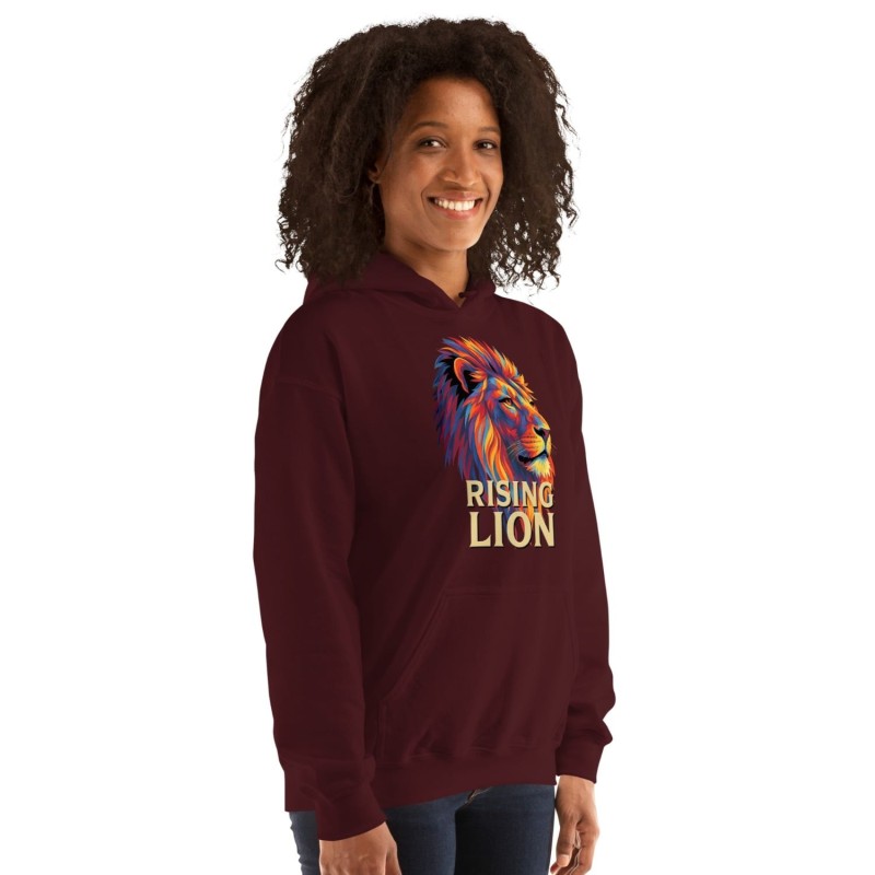 Sweat à capuche unisexe Rising Lion Pop Art