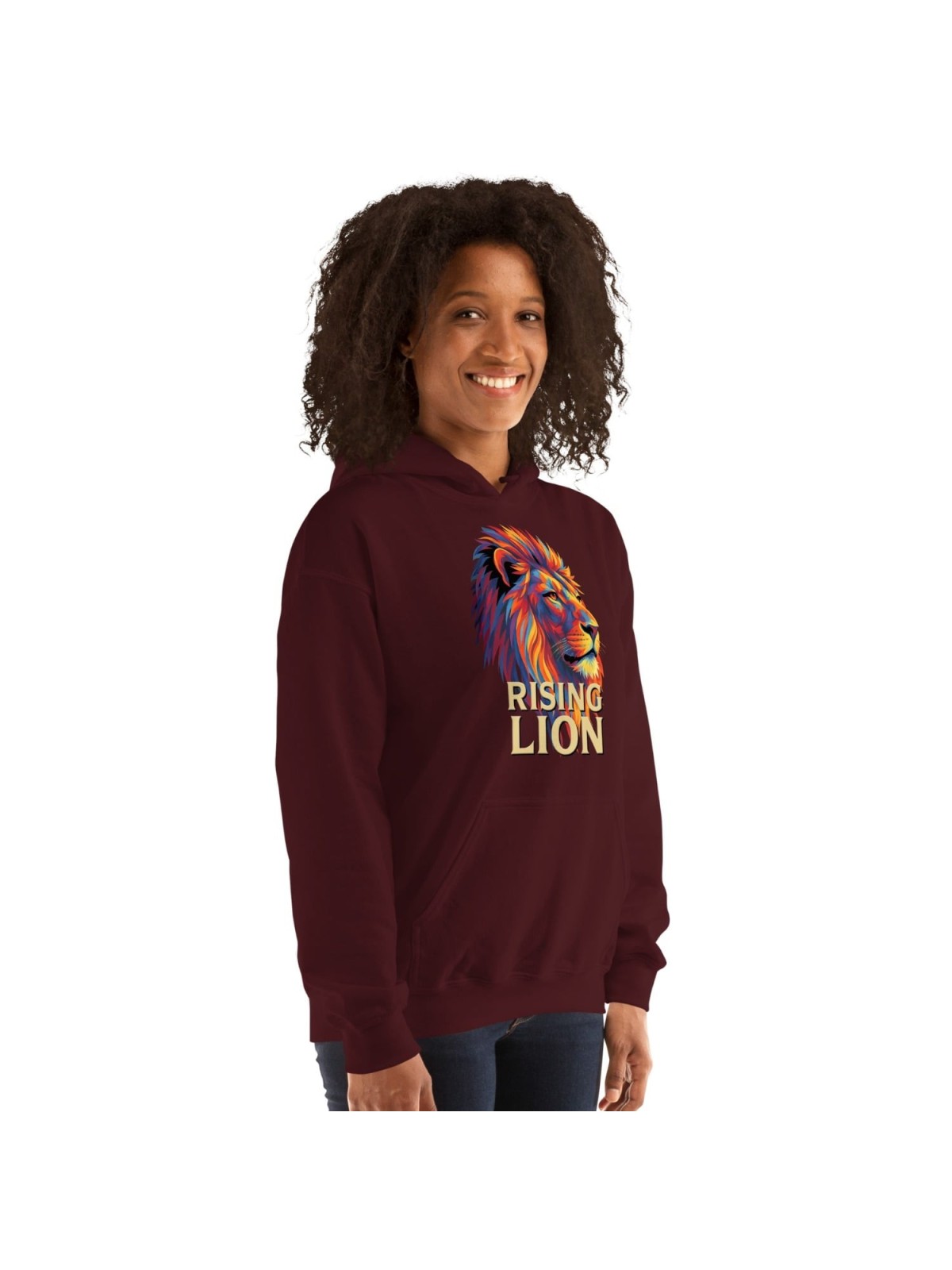 Sweat à capuche unisexe Rising Lion Pop Art