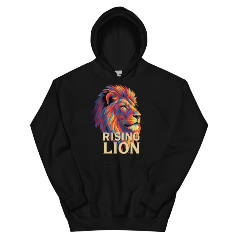 Sweat à capuche unisexe Rising Lion Pop Art