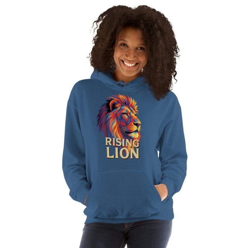 Sweat à capuche unisexe Rising Lion Pop Art