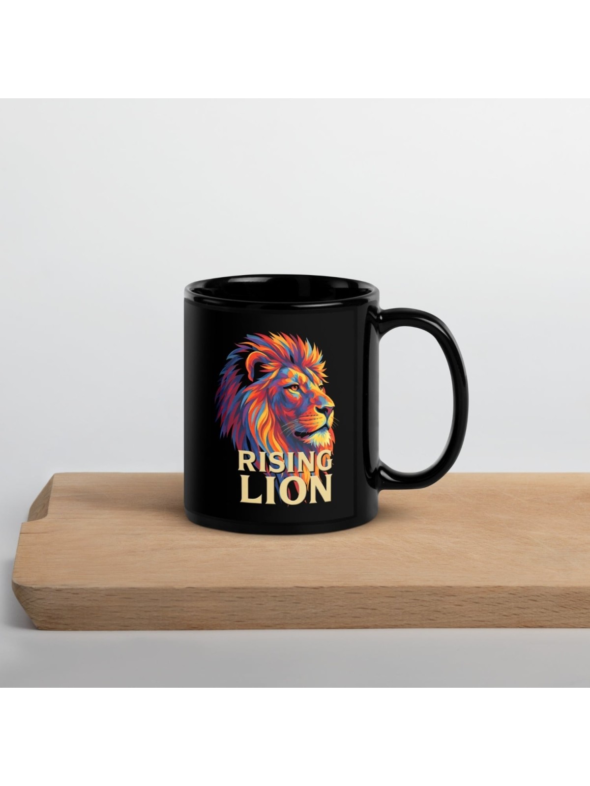 Rising Lion Pop Art Tasse noire brillante