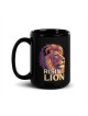 Rising Lion Pop Art Black Glossy Mug