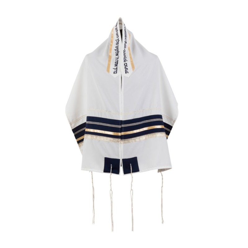 Dramatic Black Gold White Tallit Set by Ronit Gur | Modern Tallits