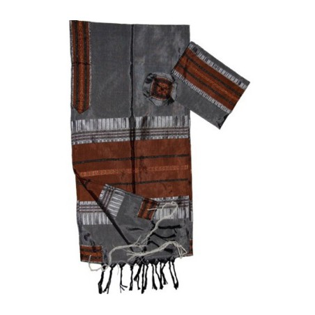 Gabrieli Handwoven Silk Gray Tallit Se... | Gabrieli Hand Woven Tallit