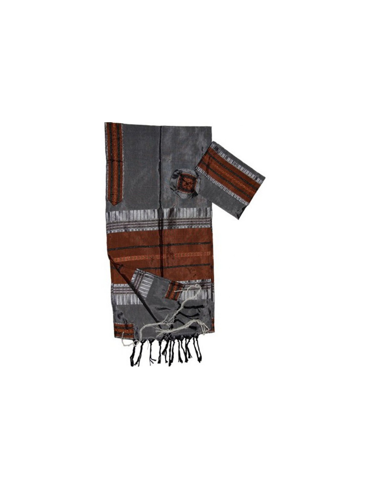 Gabrieli Handwoven Silk Gray Tallit Se... | Gabrieli Hand Woven Tallit