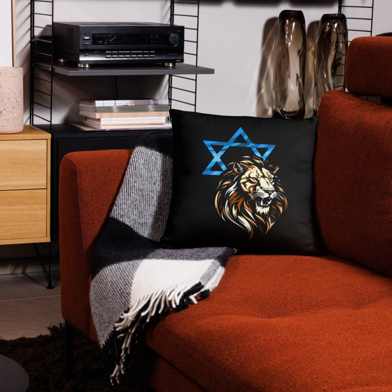 Lion of Judah and Star of David Pillow