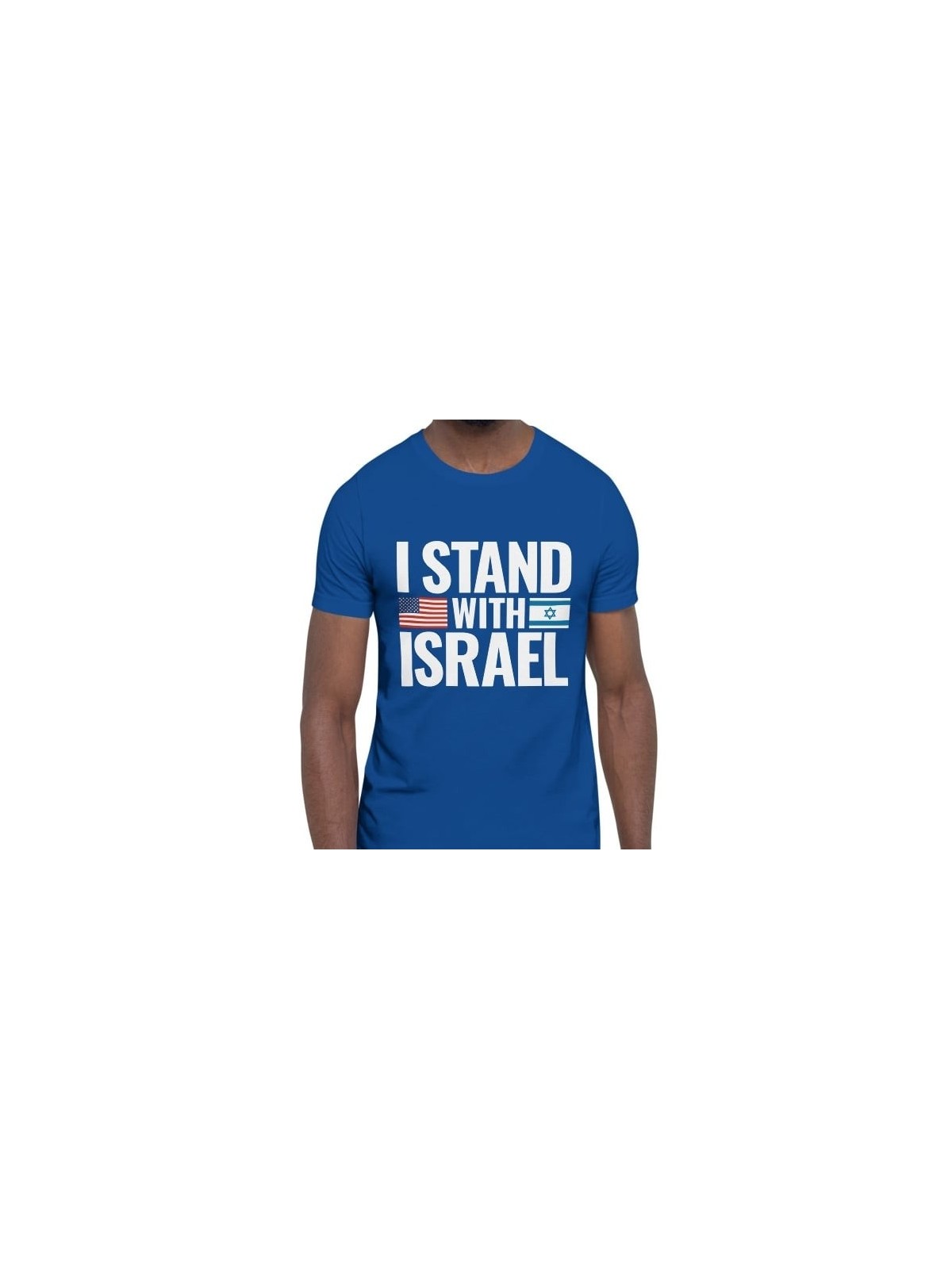 I Stand with Israel Block Print and Flags חולצת טריקו לשני המינים
