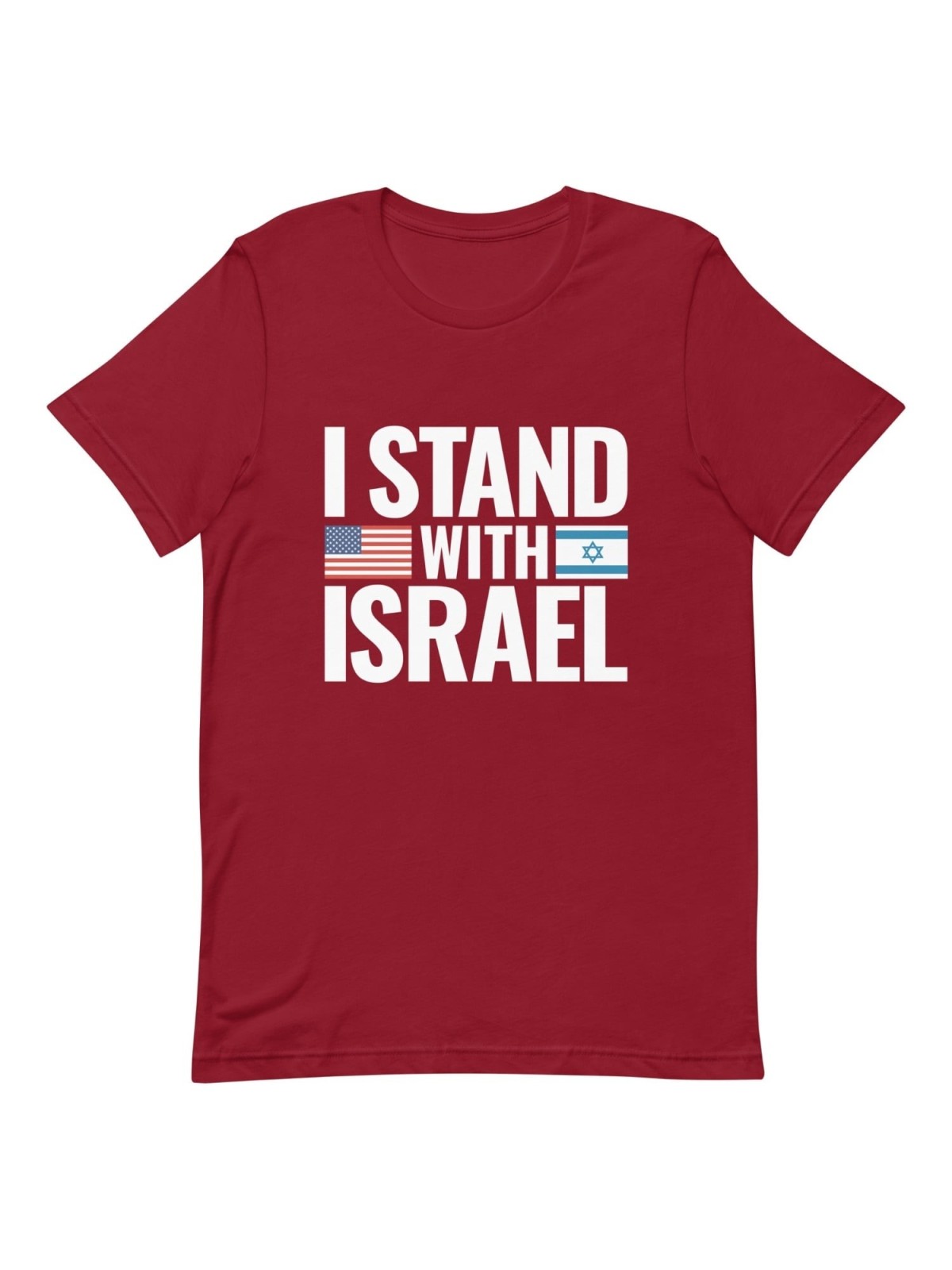 I Stand with Israel Block Print and Flags Unisex T-Shirt