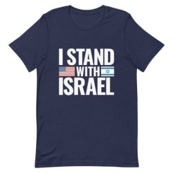 I Stand with Israel Block Print and Flags Unisex T-Shirt