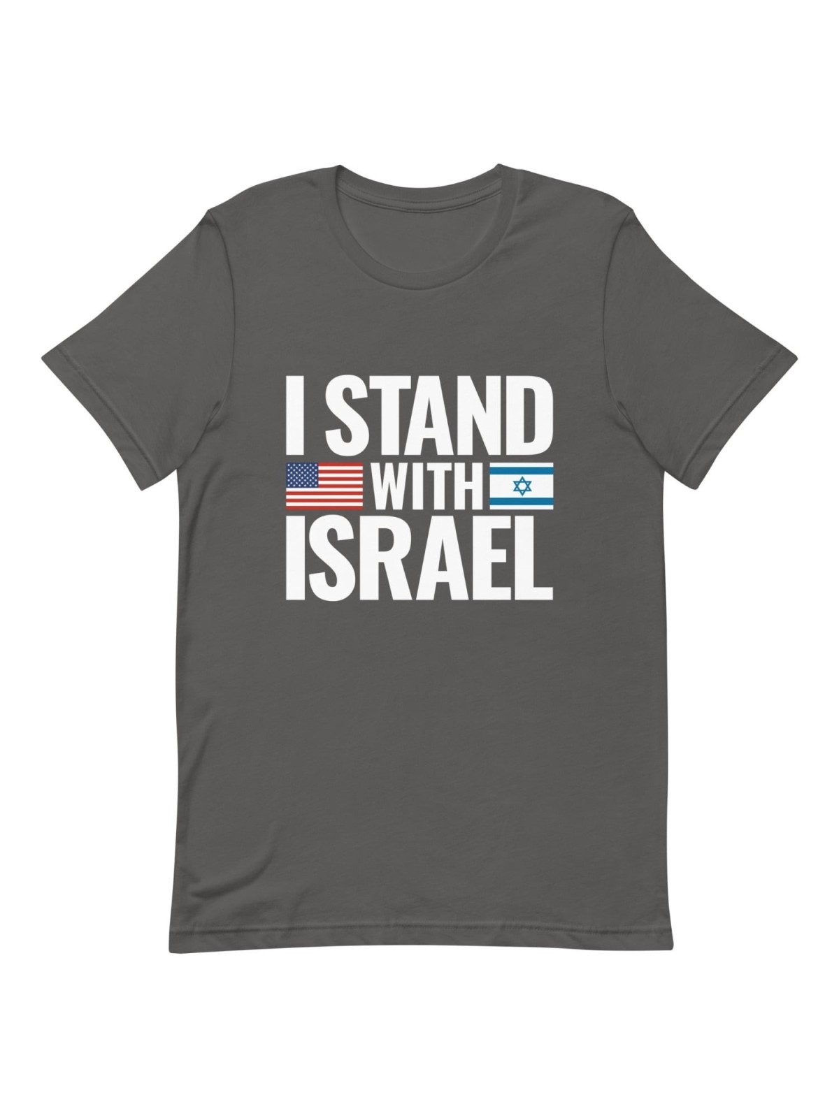 I Stand with Israel Block Print and Flags Unisex T-Shirt