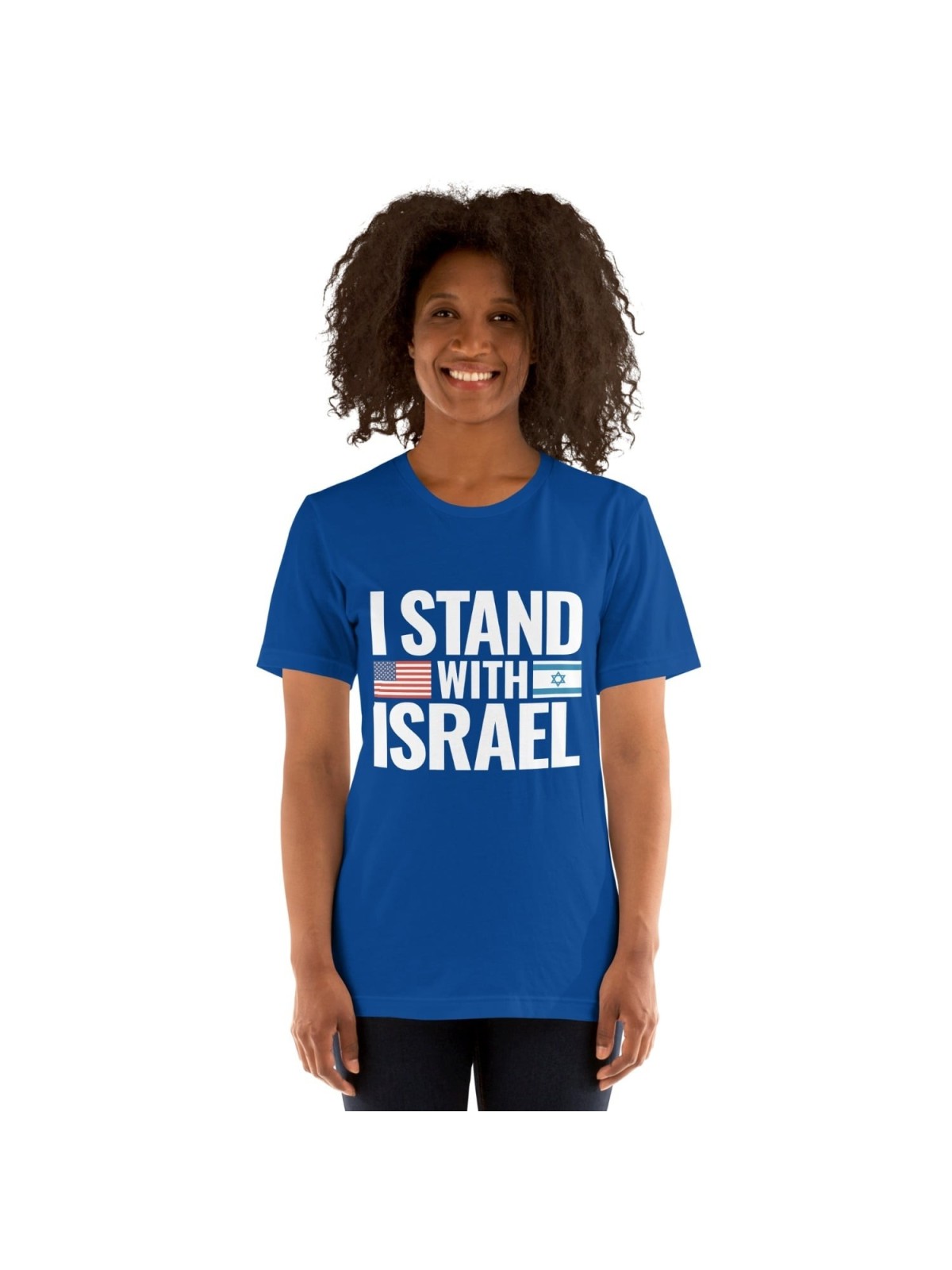 I Stand with Israel Block Print and Flags Unisex T-Shirt