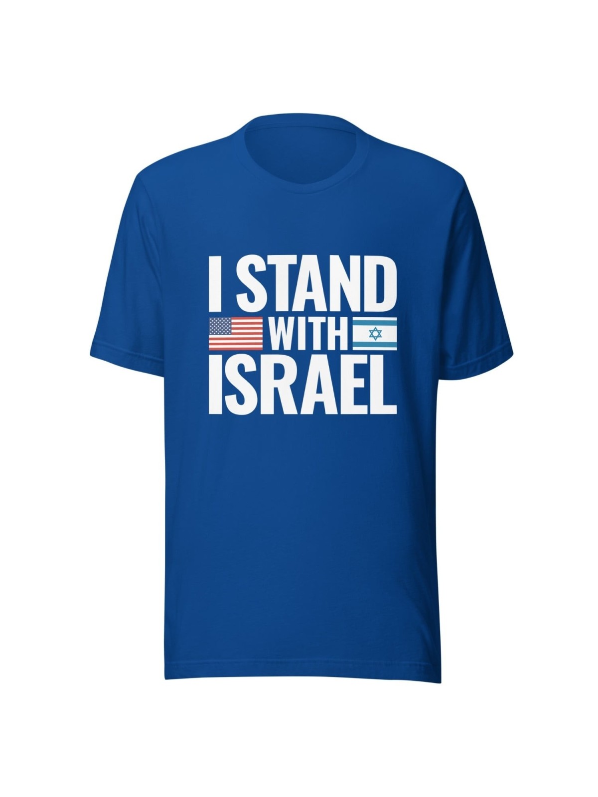 I Stand with Israel Block Print and Flags Unisex T-Shirt