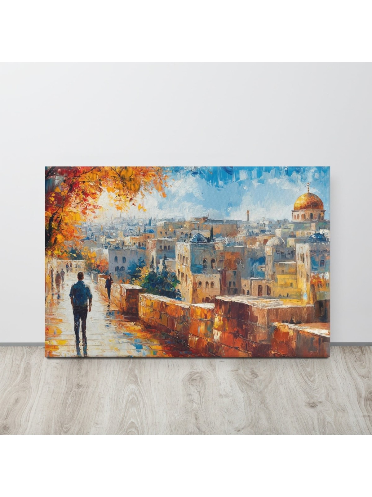 Marcher dans la vieille ville de Jérusalem, impression sur toile