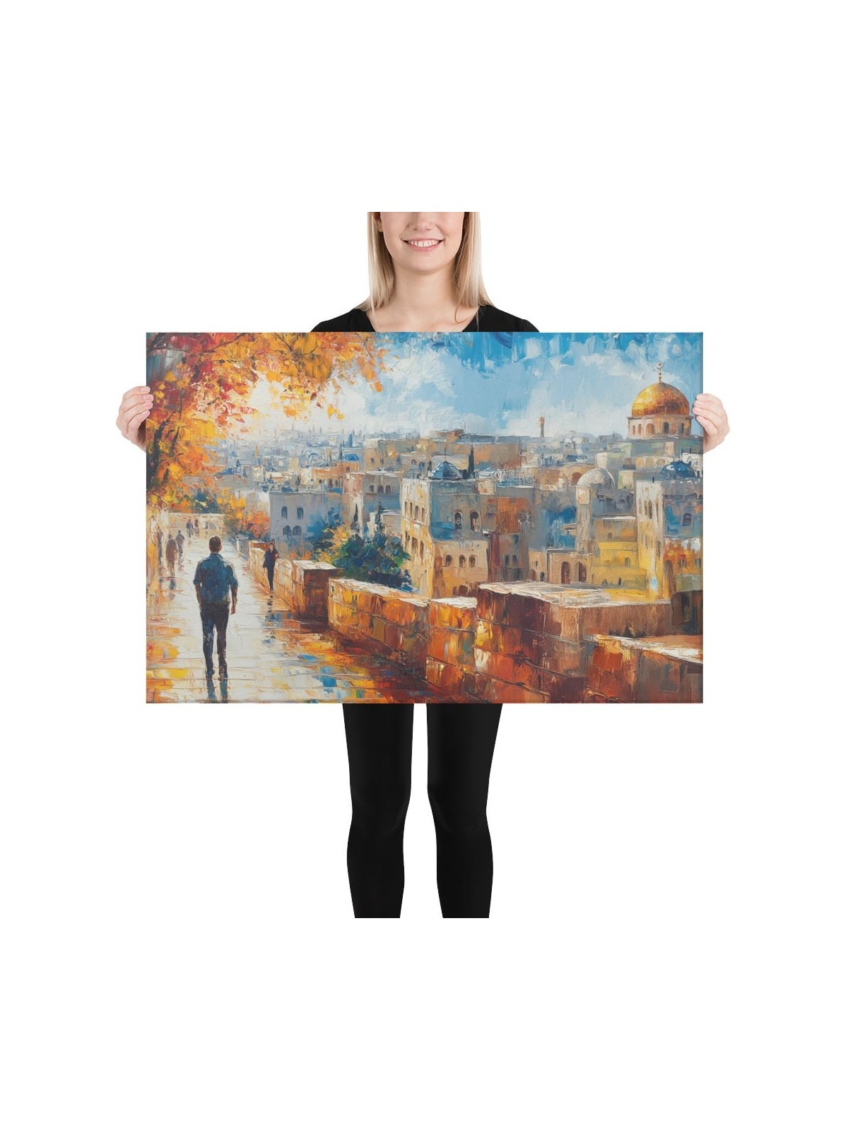 Marcher dans la vieille ville de Jérusalem, impression sur toile