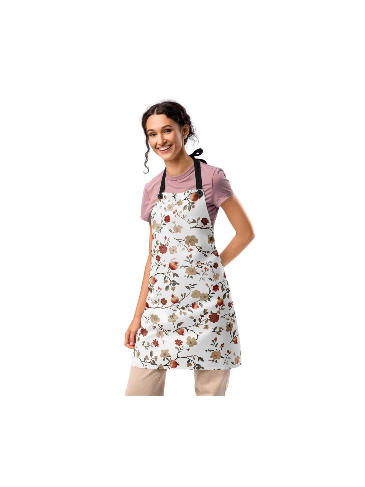 Designer Apron with Pomegranate Pattern